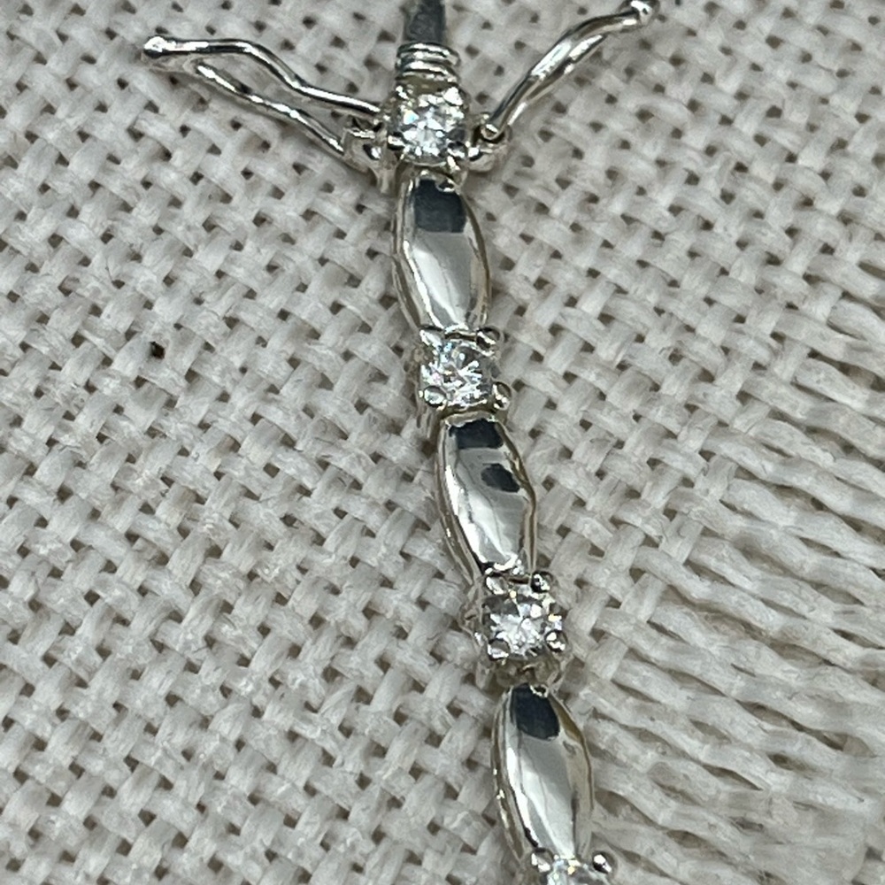 Vintage 7.5" Sterling Silver Marquise & Round Accent Bracelet - Picture 4 of 16